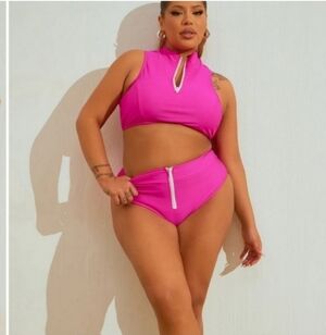 Nwt fashion nova hot pink bikini set